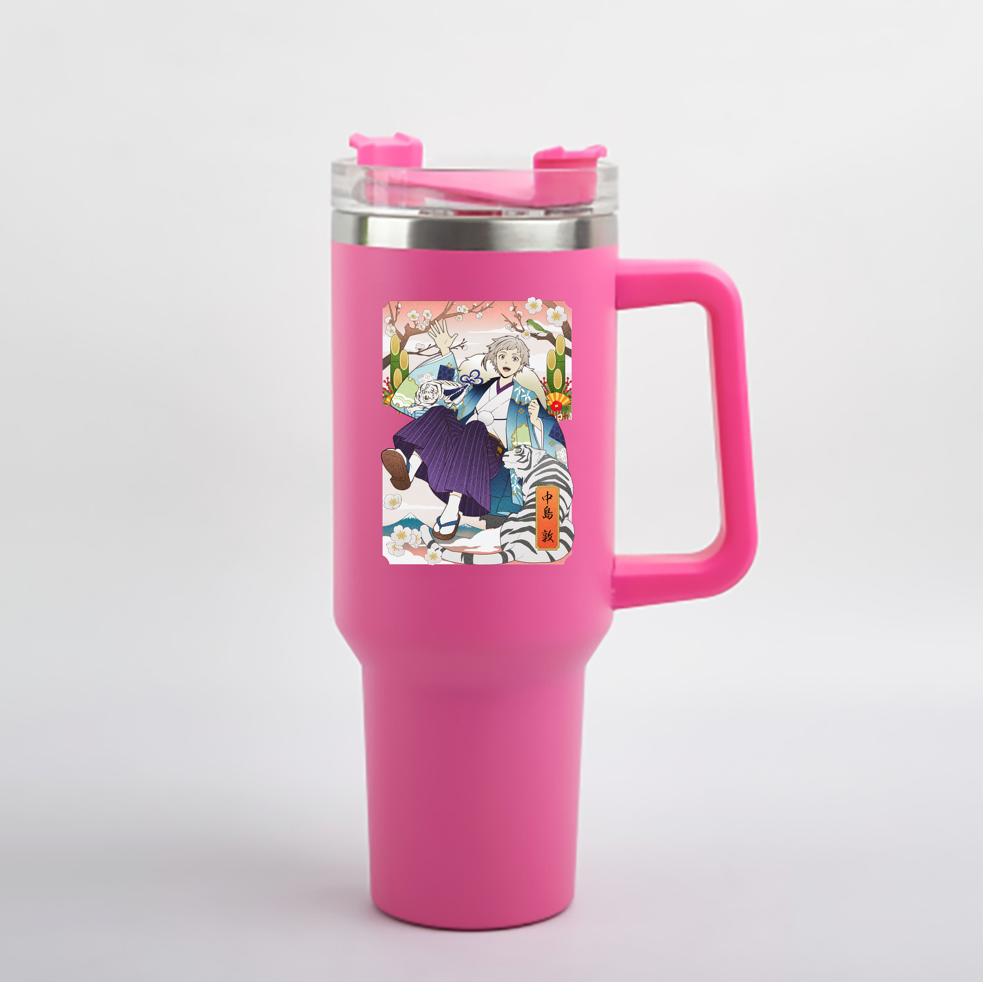（画像用） 文豪ストレイドッグス Bungo Stray Dogs 1200mL車用タンブラー - クリスタルステッカー（プラスチックストロー付き）